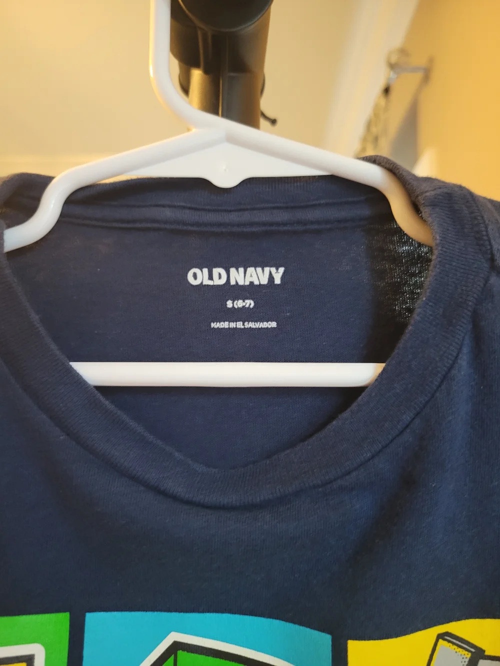 Old Navy Navy Blue Minecraft Graphic Tee